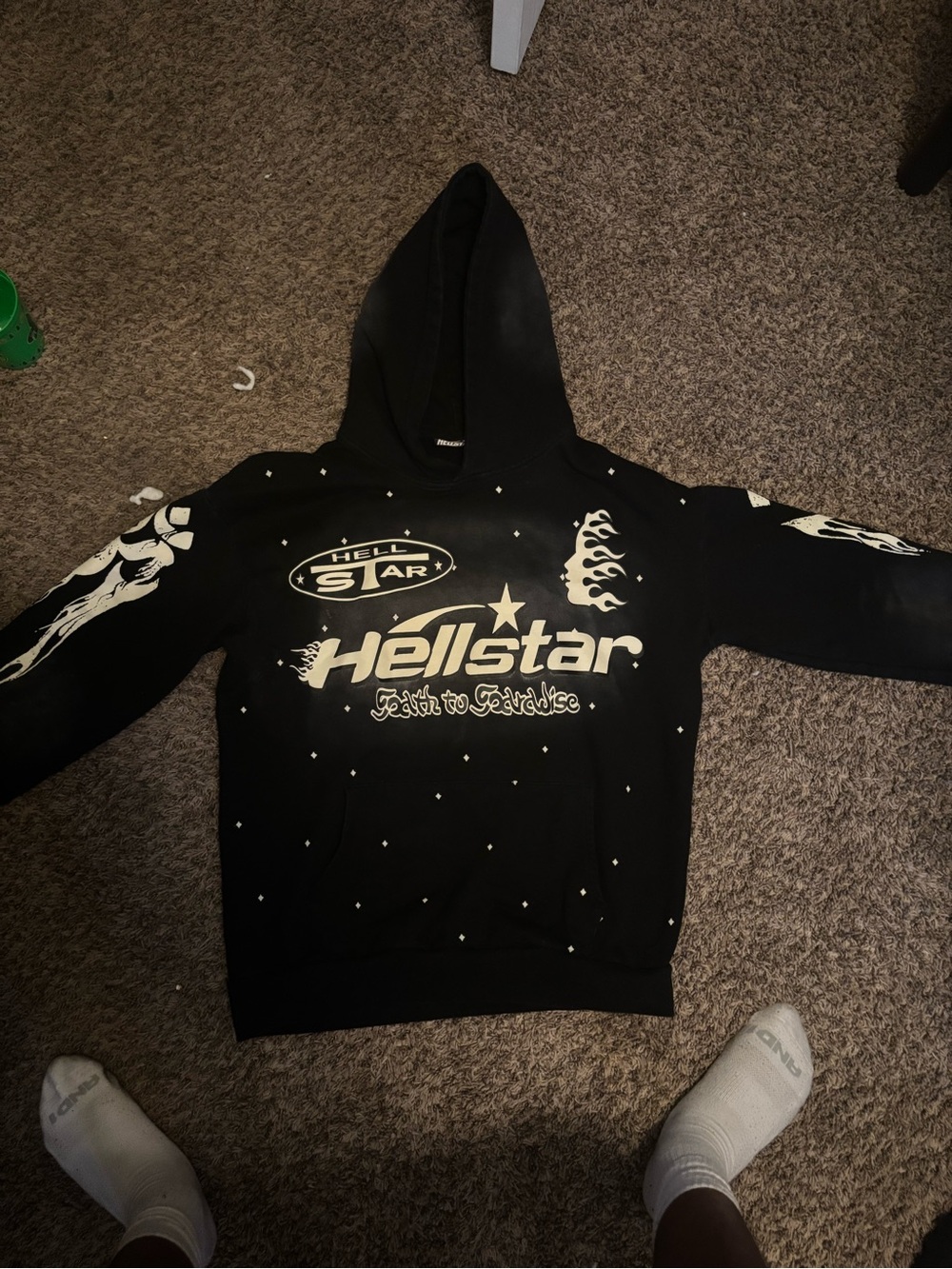 Black and cream hellstar hoodie